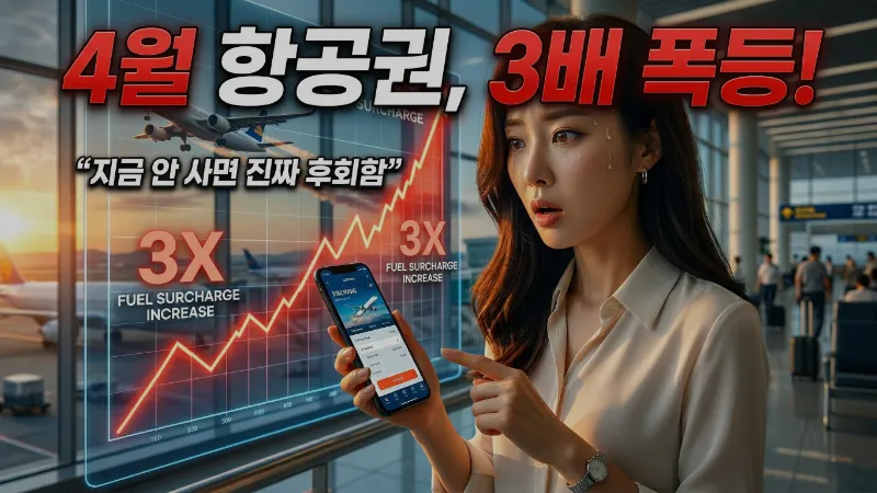 4월 항공권 가격 폭등 주의보! 유류할증료 3배 인상 전 '지금' 결제해야 하는 이유