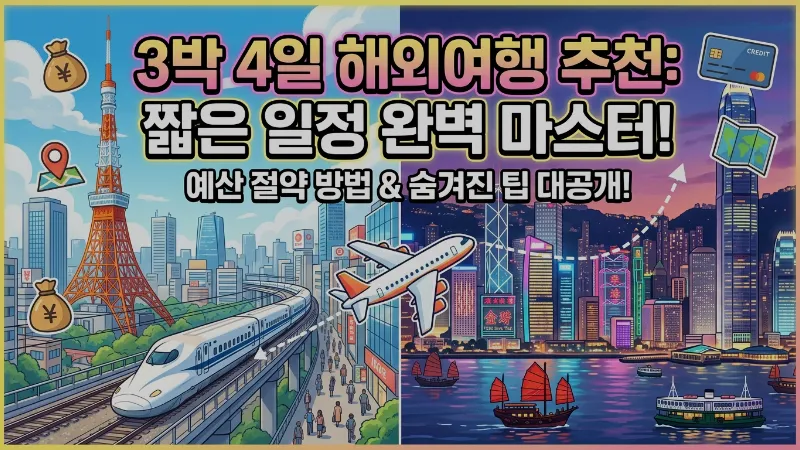 3박 4일 해외여행 추천 여행지와 예산 절약 방법 – 짧은 일정 최대한 활용하기