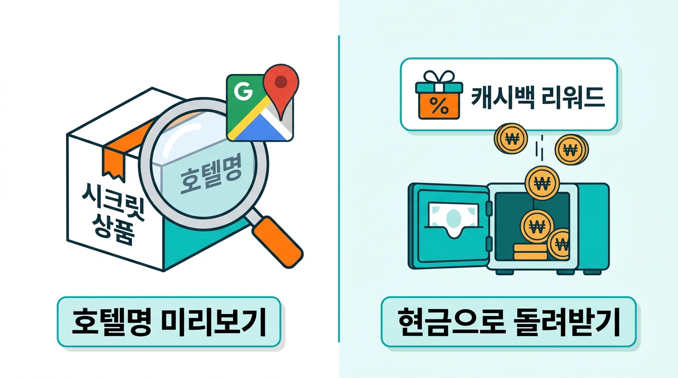 아고다 시크릿 상품 검색 후 주소 확인 과정