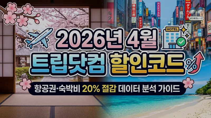 트립닷컴 4월 할인코드: 항공권·숙박비 20% 절감 데이터 분석 및 국가별 최적가 완벽 가이드