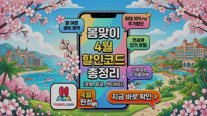 호텔스닷컴 4월 할인코드 총정리 – 봄 여행 예약 전에 이것만 알면 비용 절감 확실하다