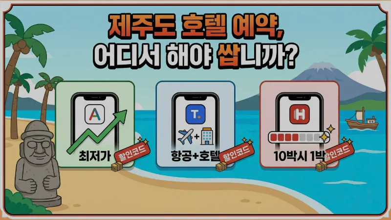 제주도 호텔 예약 전에 꼭 봐야 할 플랫폼 비교 – 아고다·트립닷컴·호텔스닷컴 할인코드까지 정리