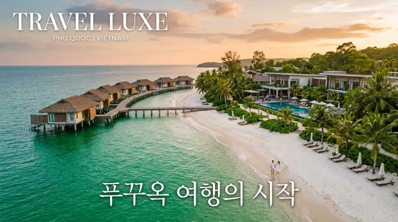 푸꾸옥 여행의 시작을 알리는 에메랄드 바다와 리조트
