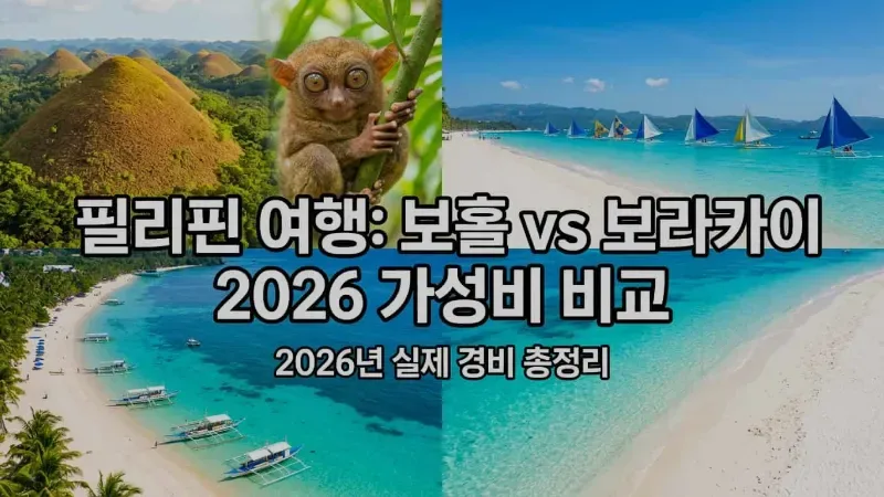 필리핀여행 보홀 vs 보라카이 가성비 비교 – 2026년 실비용 총정리