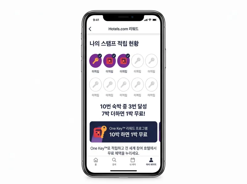 호텔스닷컴 스탬프 적립 현황