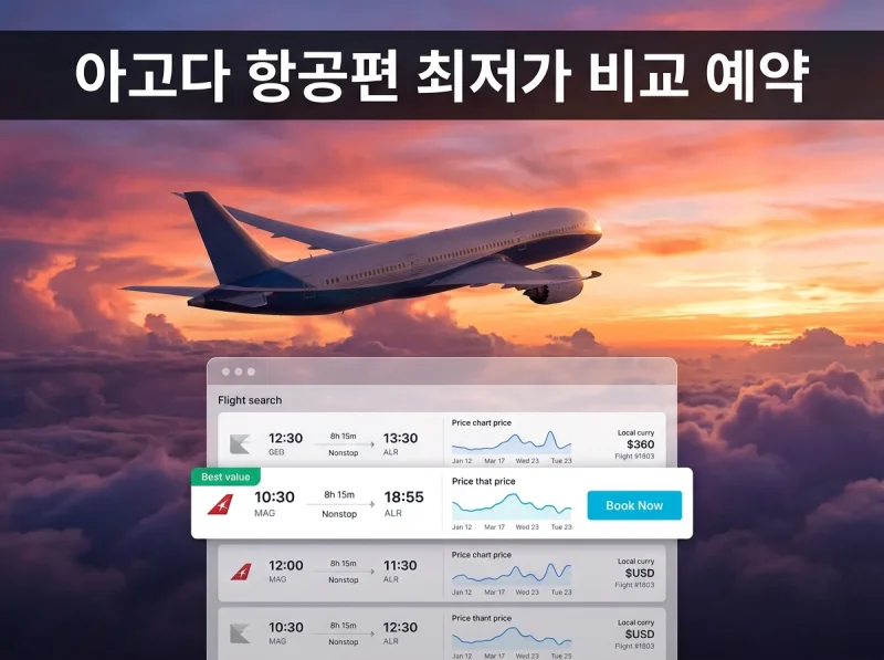 아고다 항공권 예약 서비스 및 저비용 항공사 가격 비교 프로모션 안내